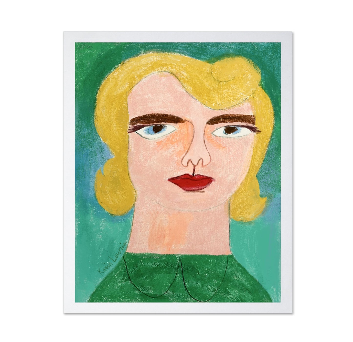 Blonde Woman in Green