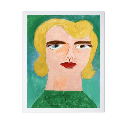 Blonde Woman in Green