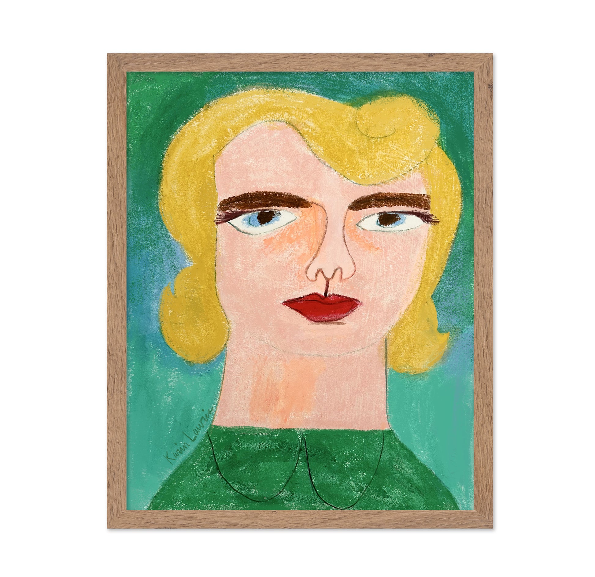 Blonde Woman in Green