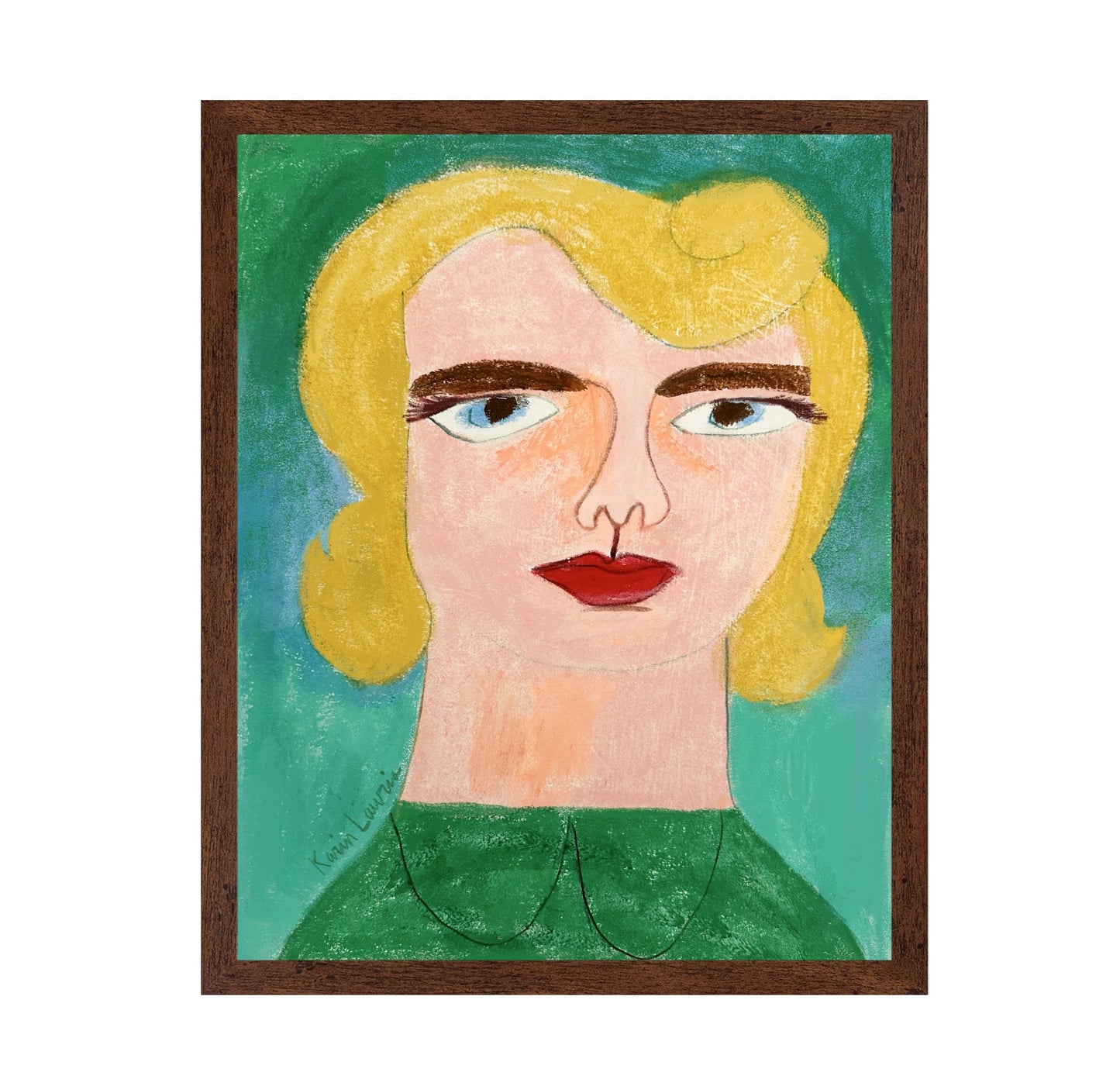 Blonde Woman in Green