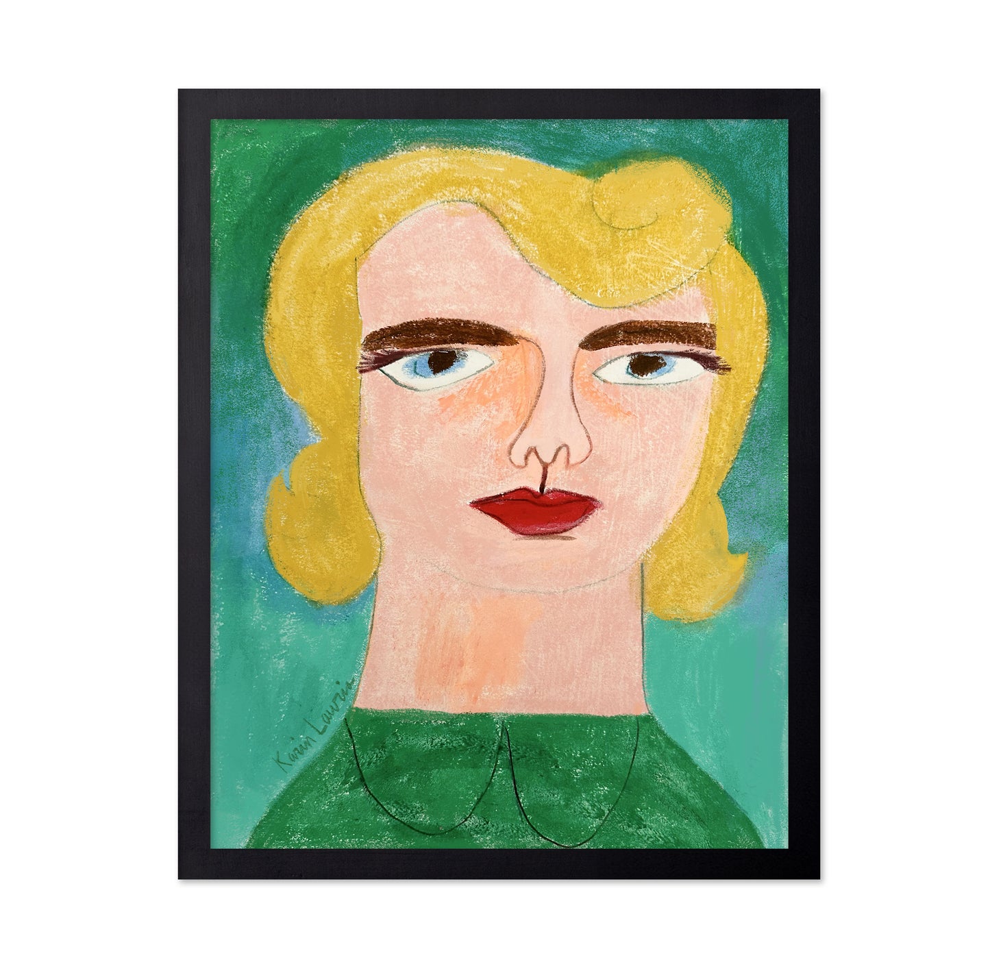 Blonde Woman in Green