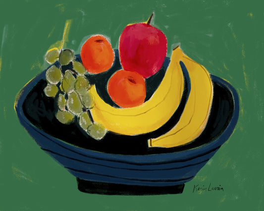 Blue Fruit Bowl