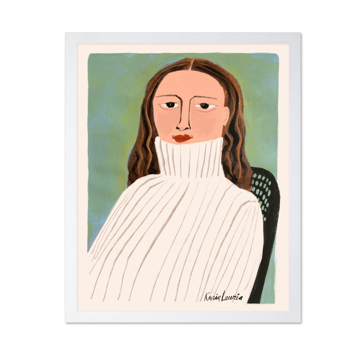 Woman in Fisherman Sweater Portrait