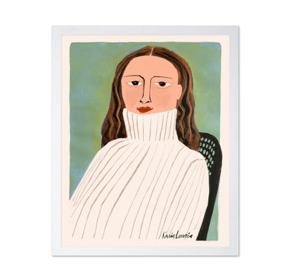 Woman in Fisherman Sweater Portrait