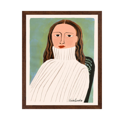 Woman in Fisherman Sweater Portrait