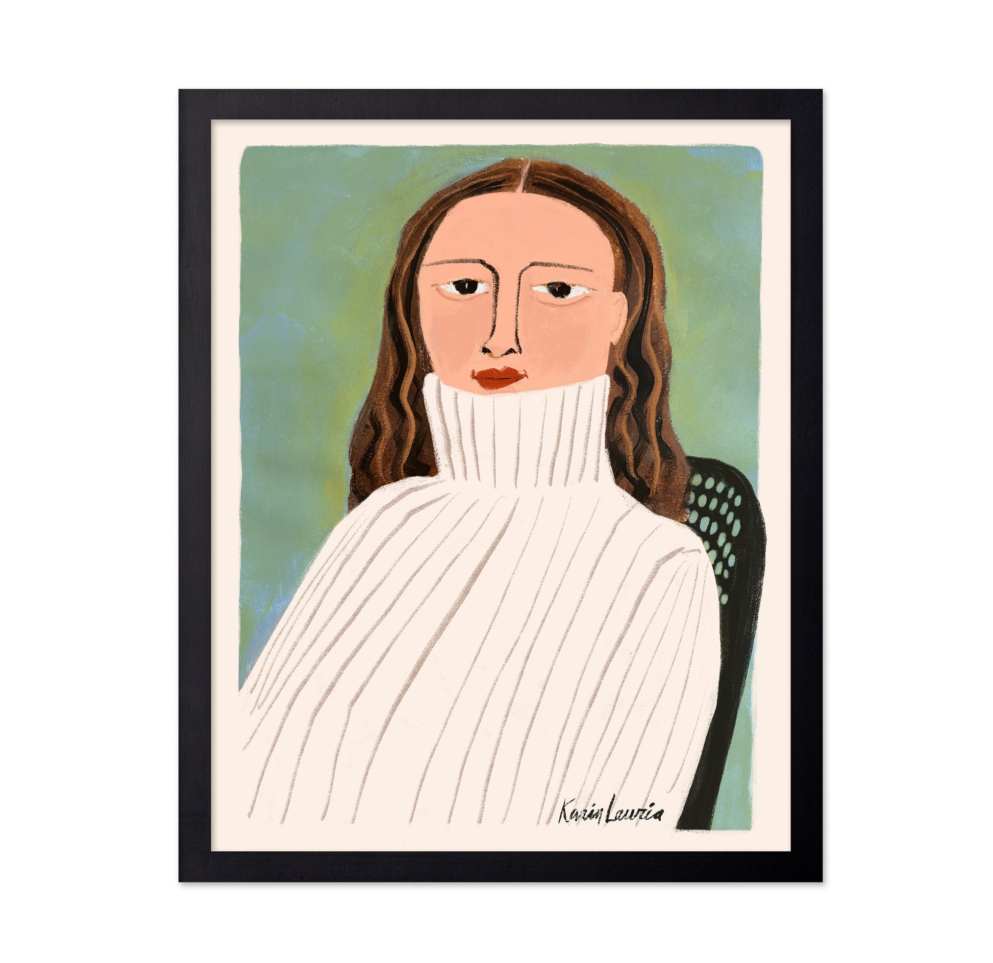 Woman in Fisherman Sweater Portrait