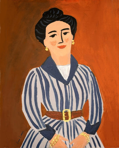 Victorian Woman In Stripes