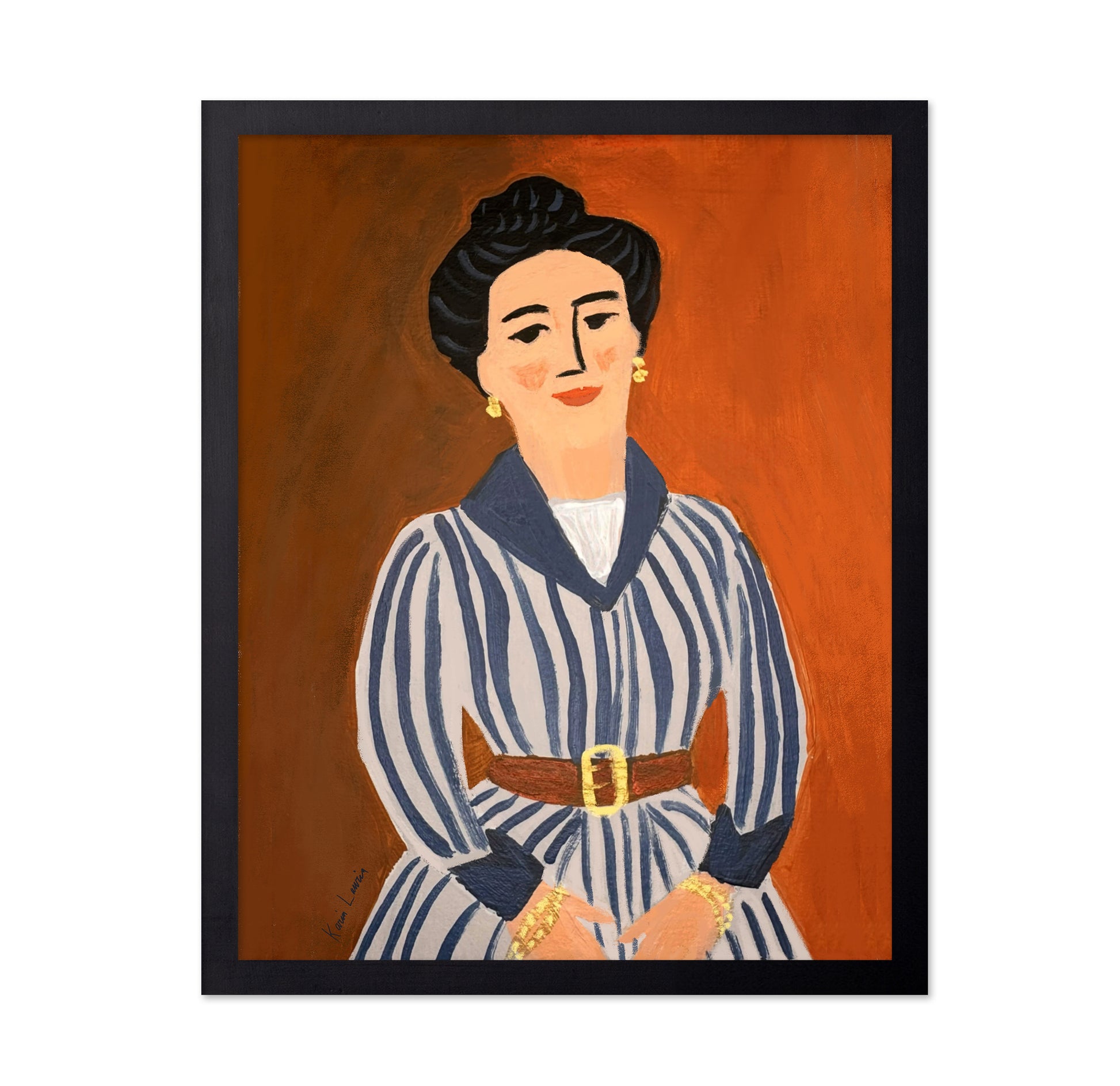 Victorian Woman In Stripes