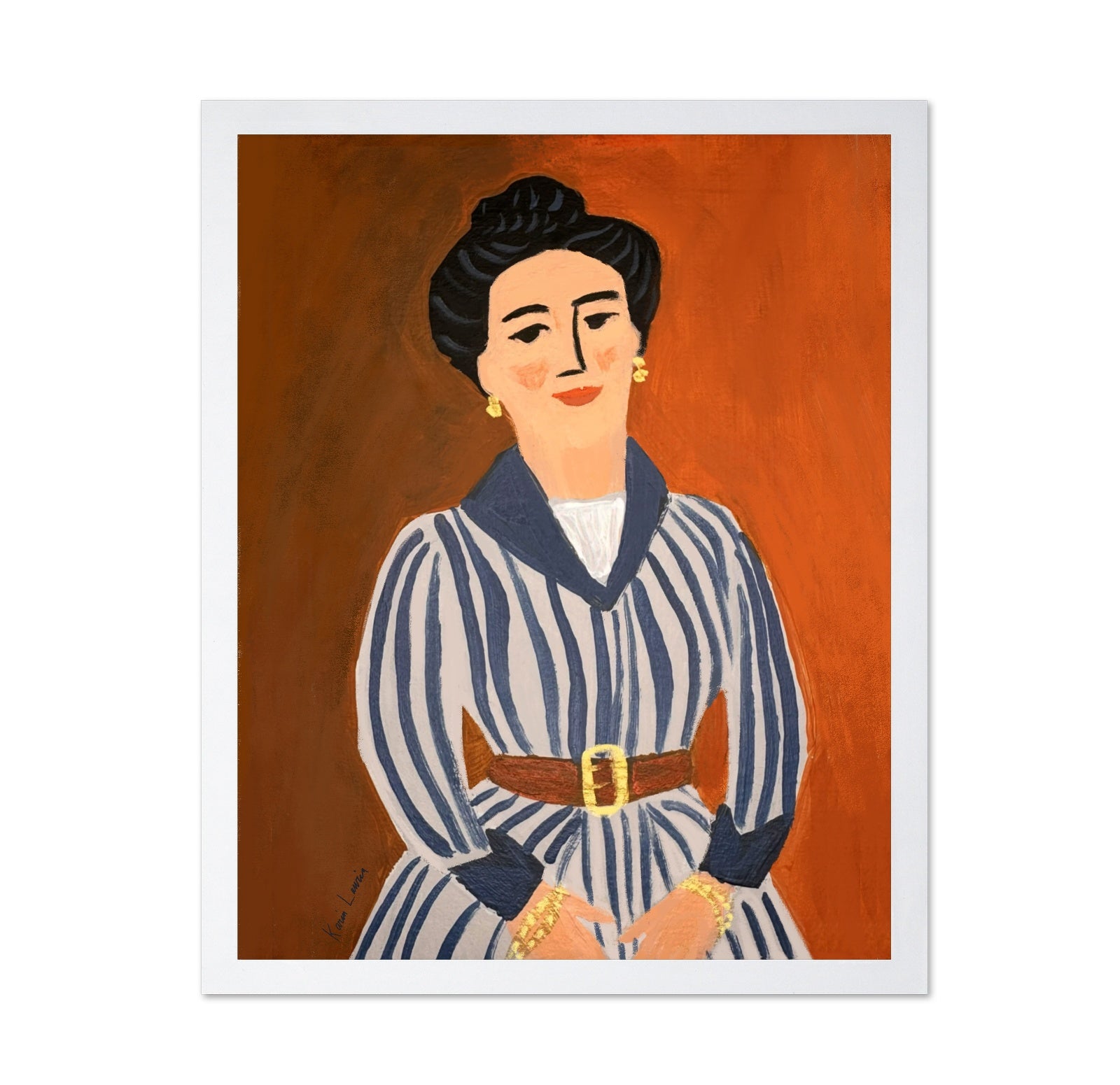 Victorian Woman In Stripes