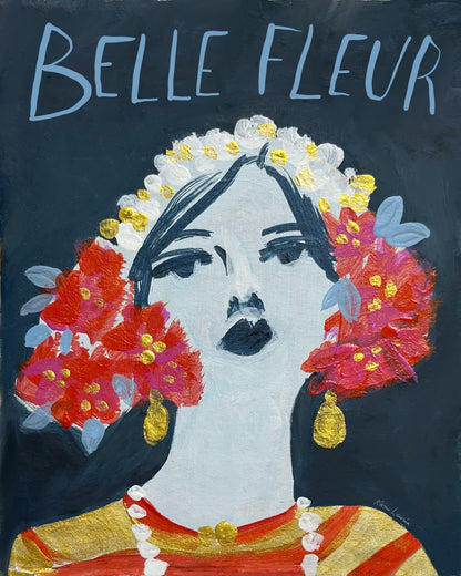 Red Floral Head Wreath
