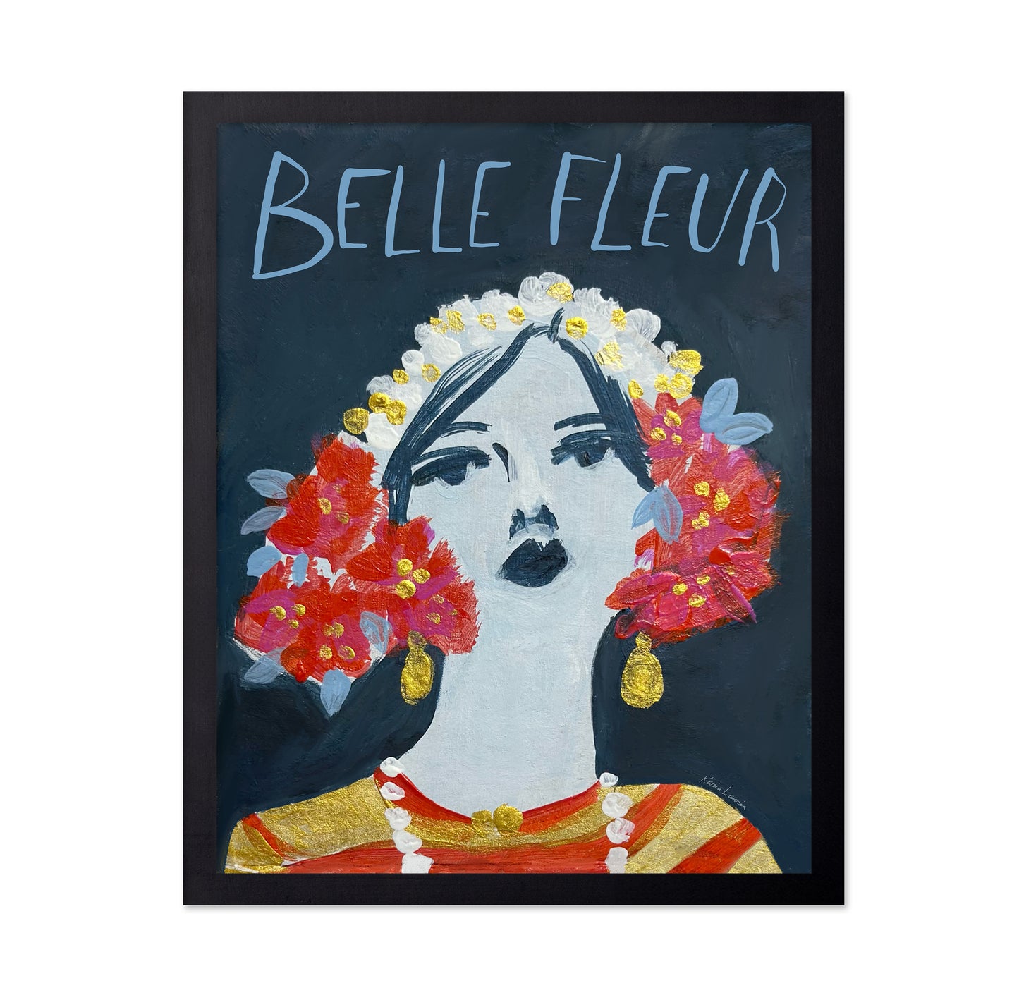 Red Floral Head Wreath