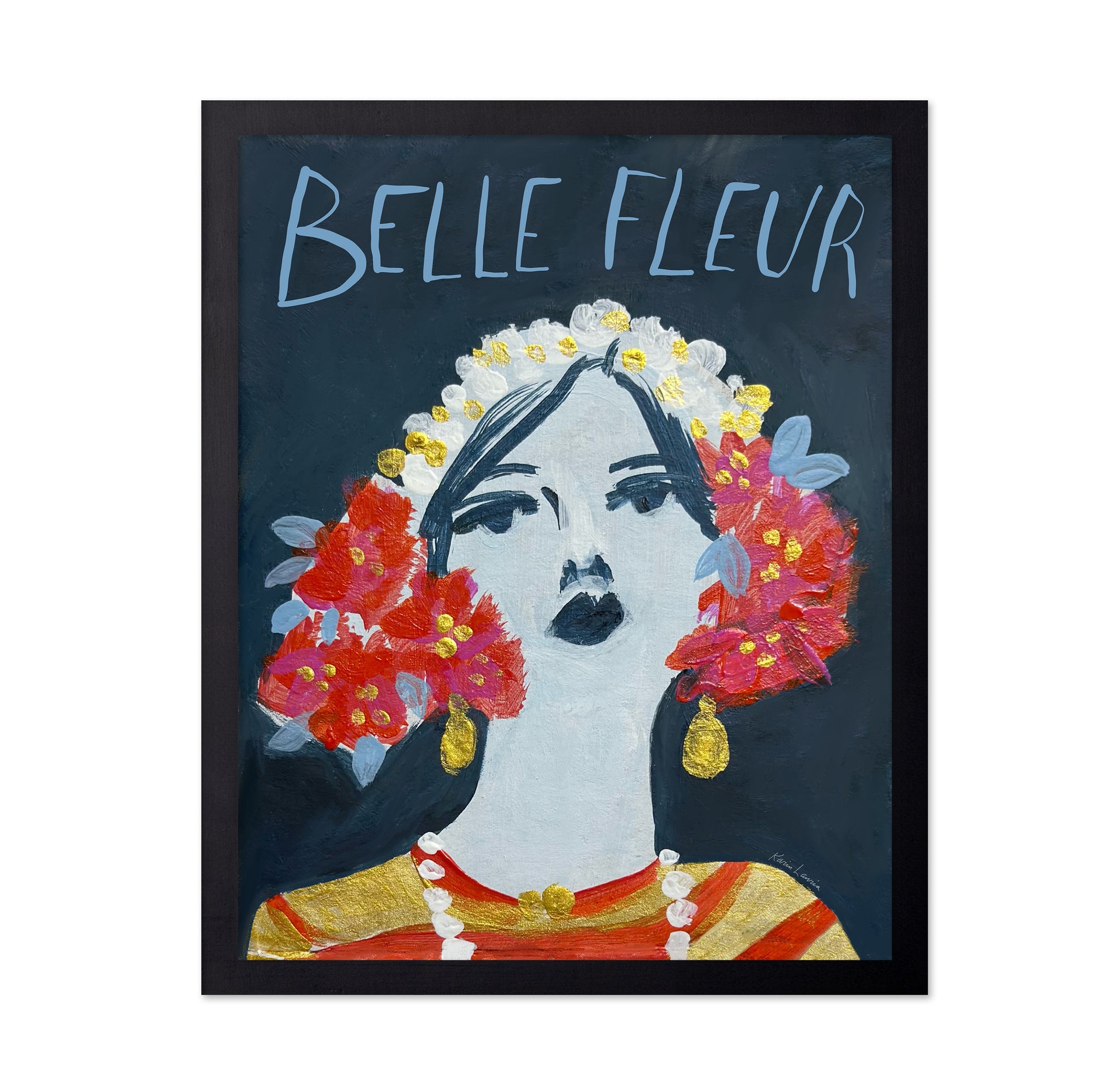 Red Floral Head Wreath