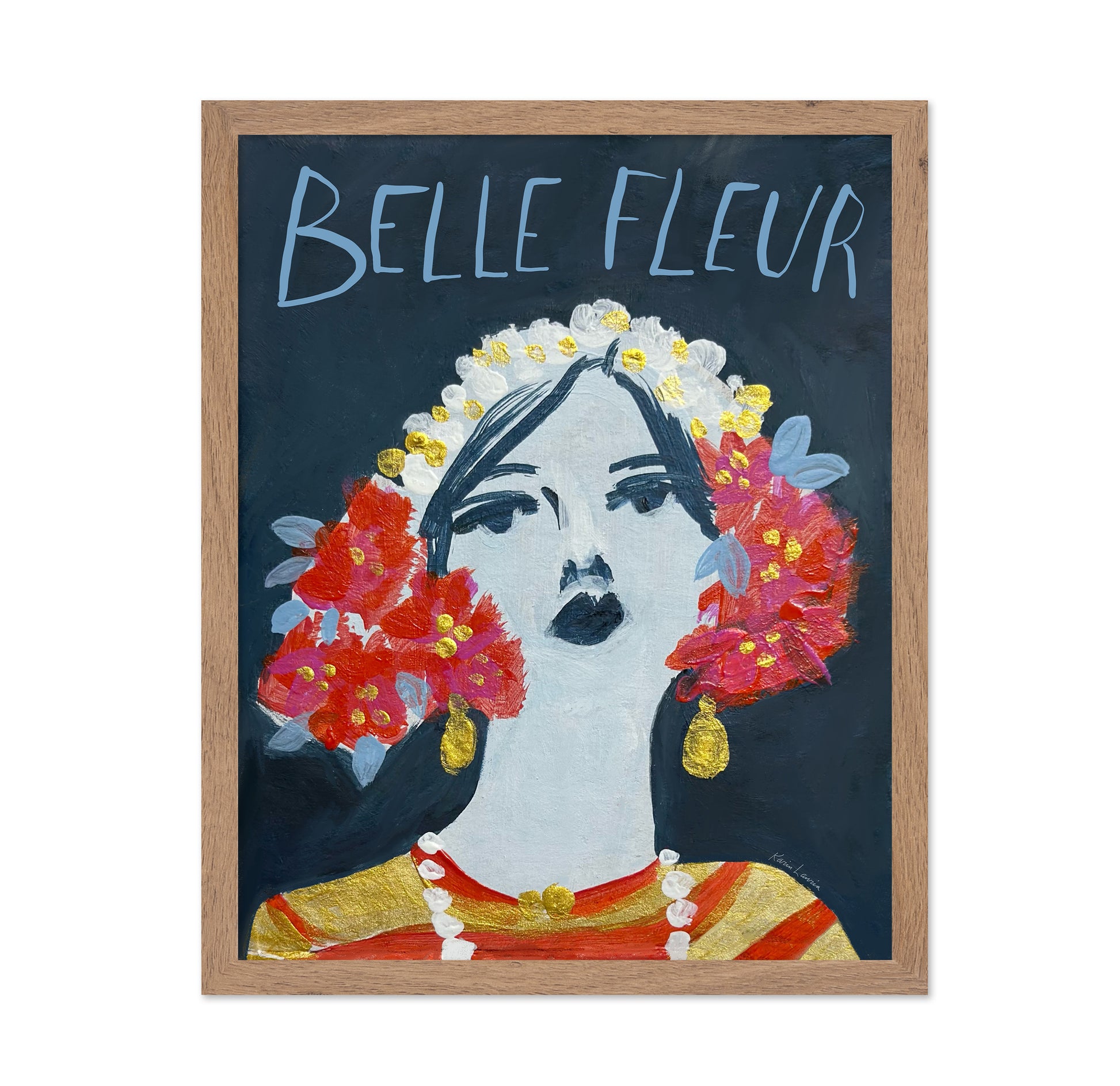 Red Floral Head Wreath