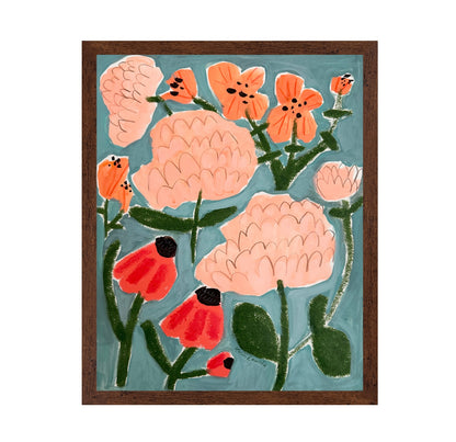 Pink Red and Peach Floral