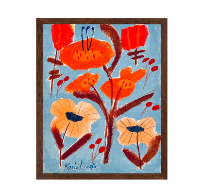 Red Orange and Peach Floral