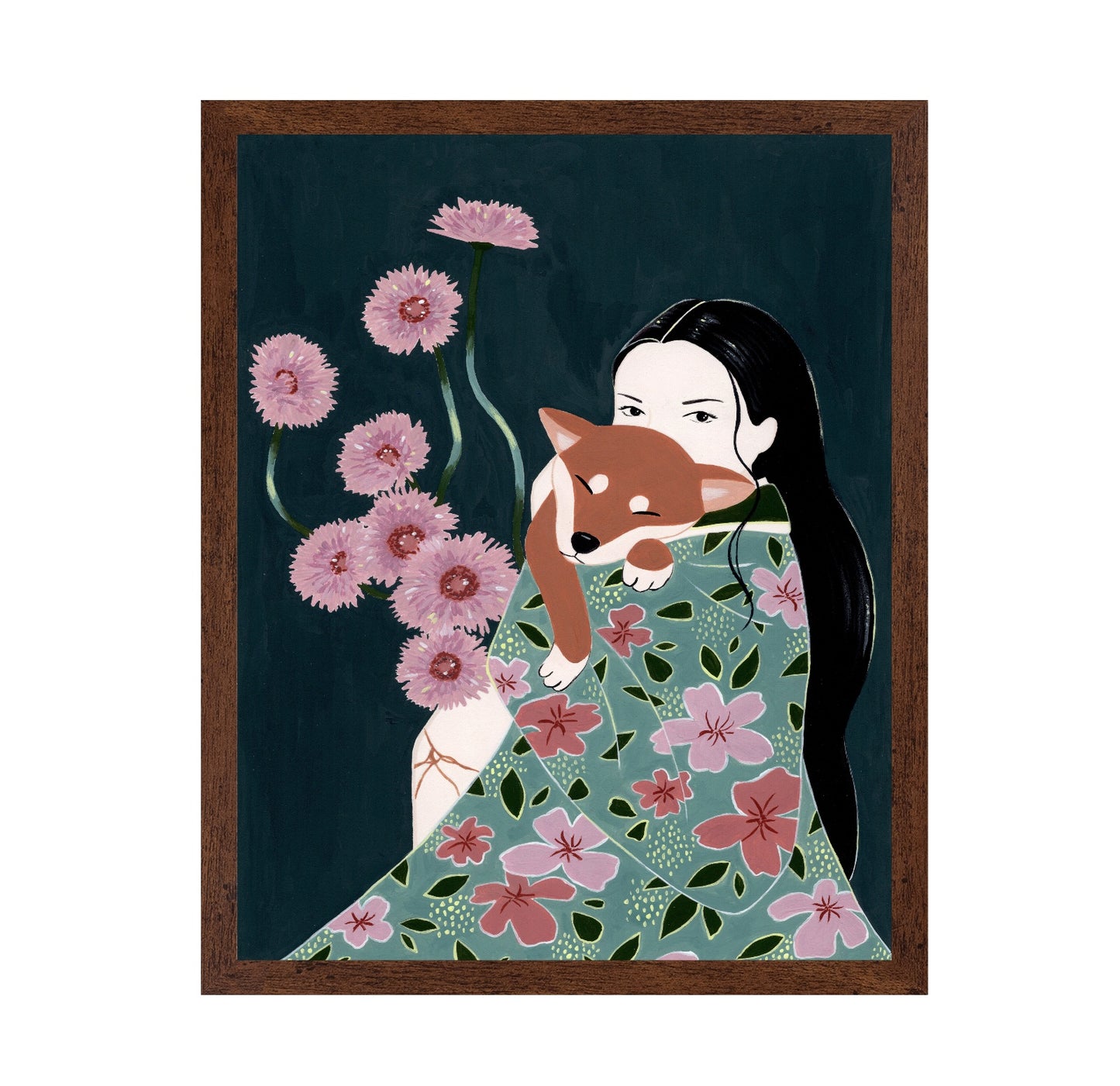 Girl With Her Dog