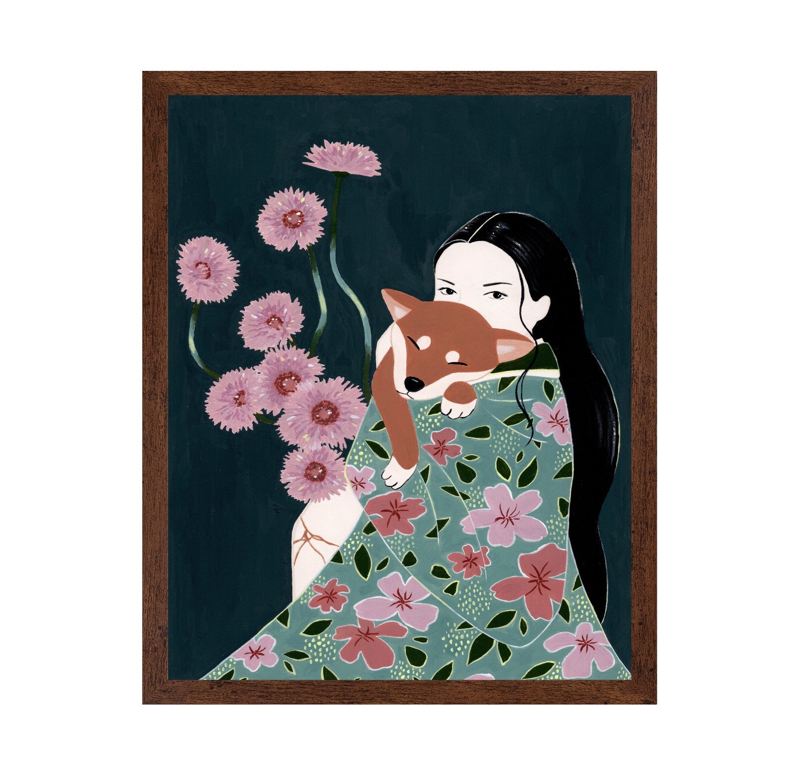 Girl With Her Dog