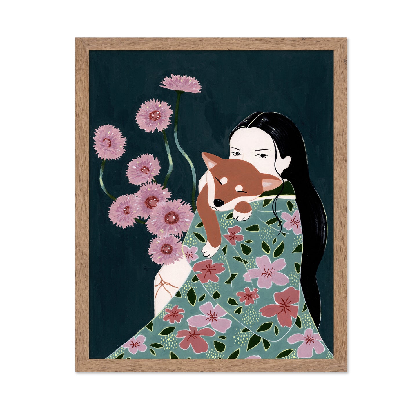 Girl With Her Dog