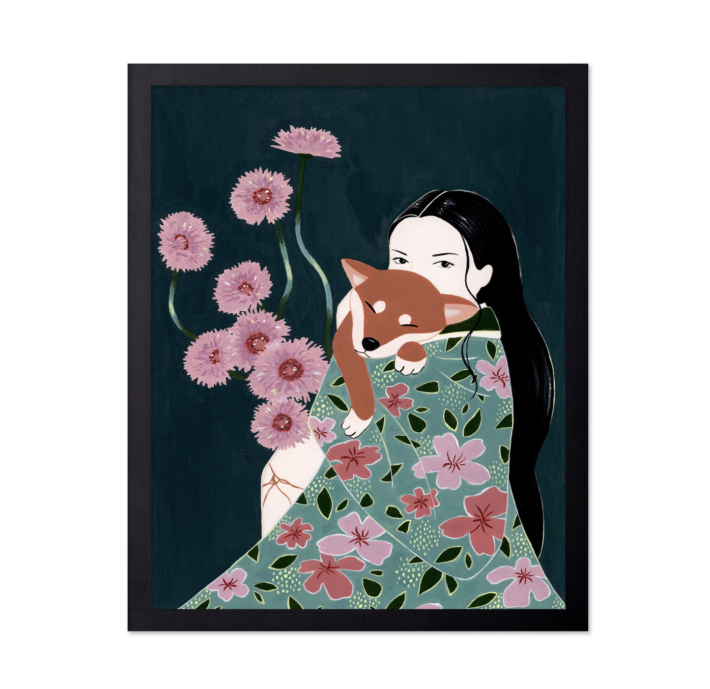 Girl With Her Dog