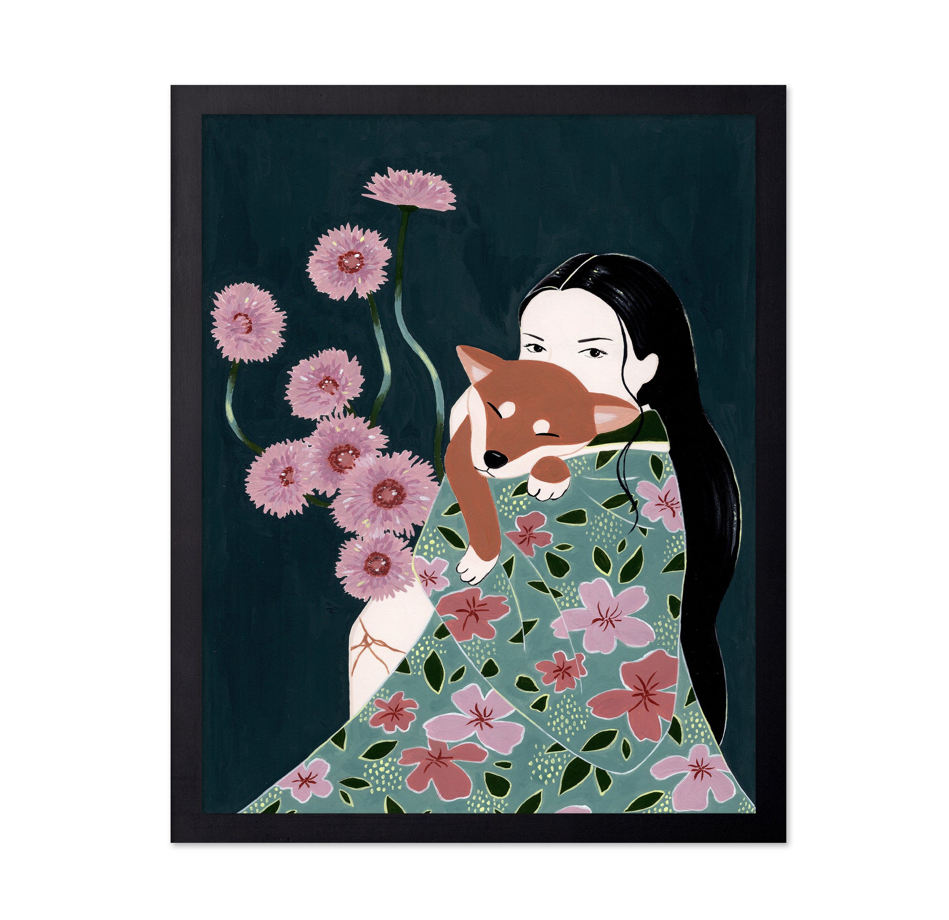 Girl With Her Dog