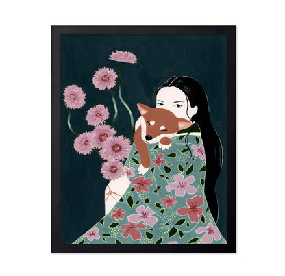 Girl With Her Dog
