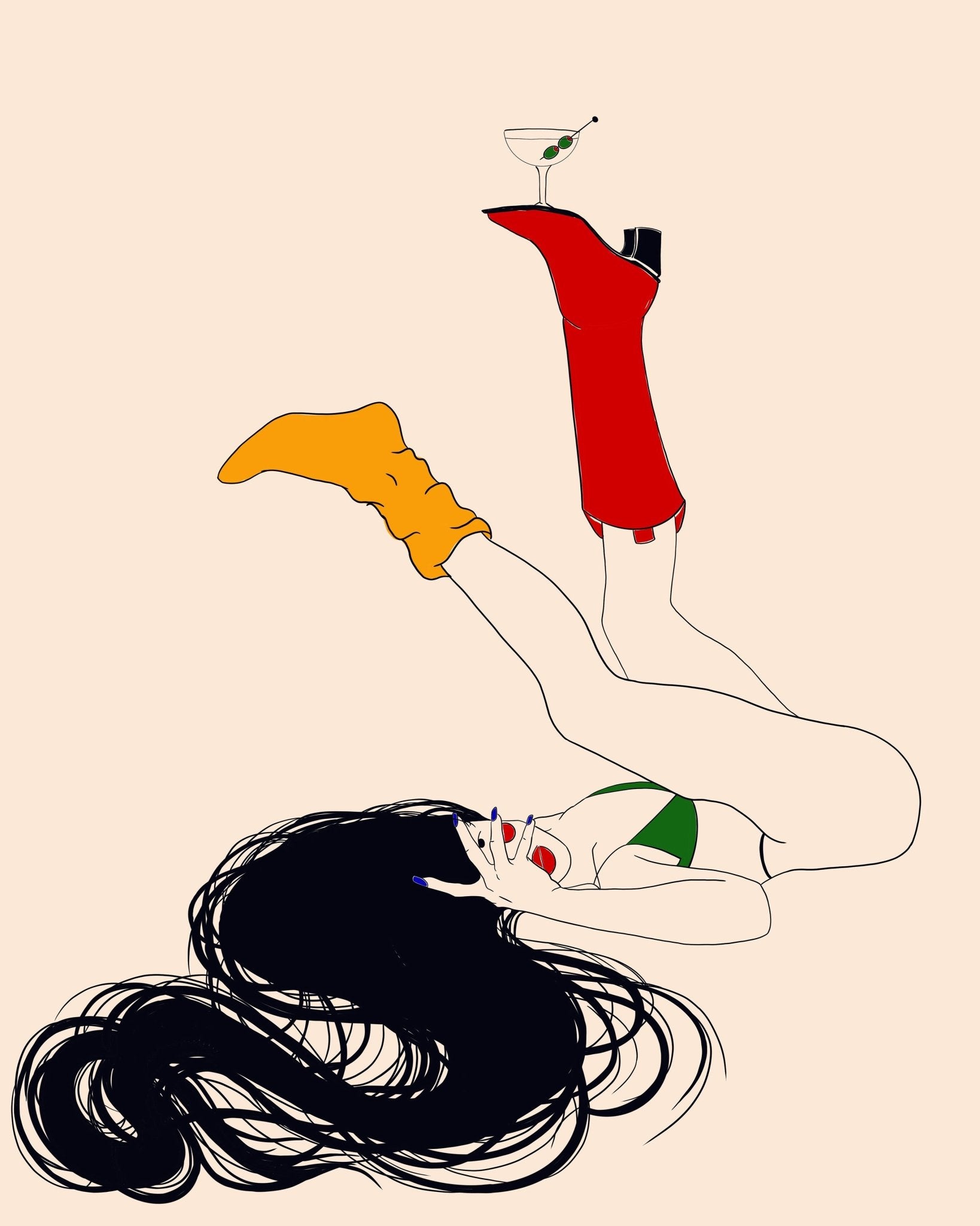 Cocktail Pin-Up Illustration