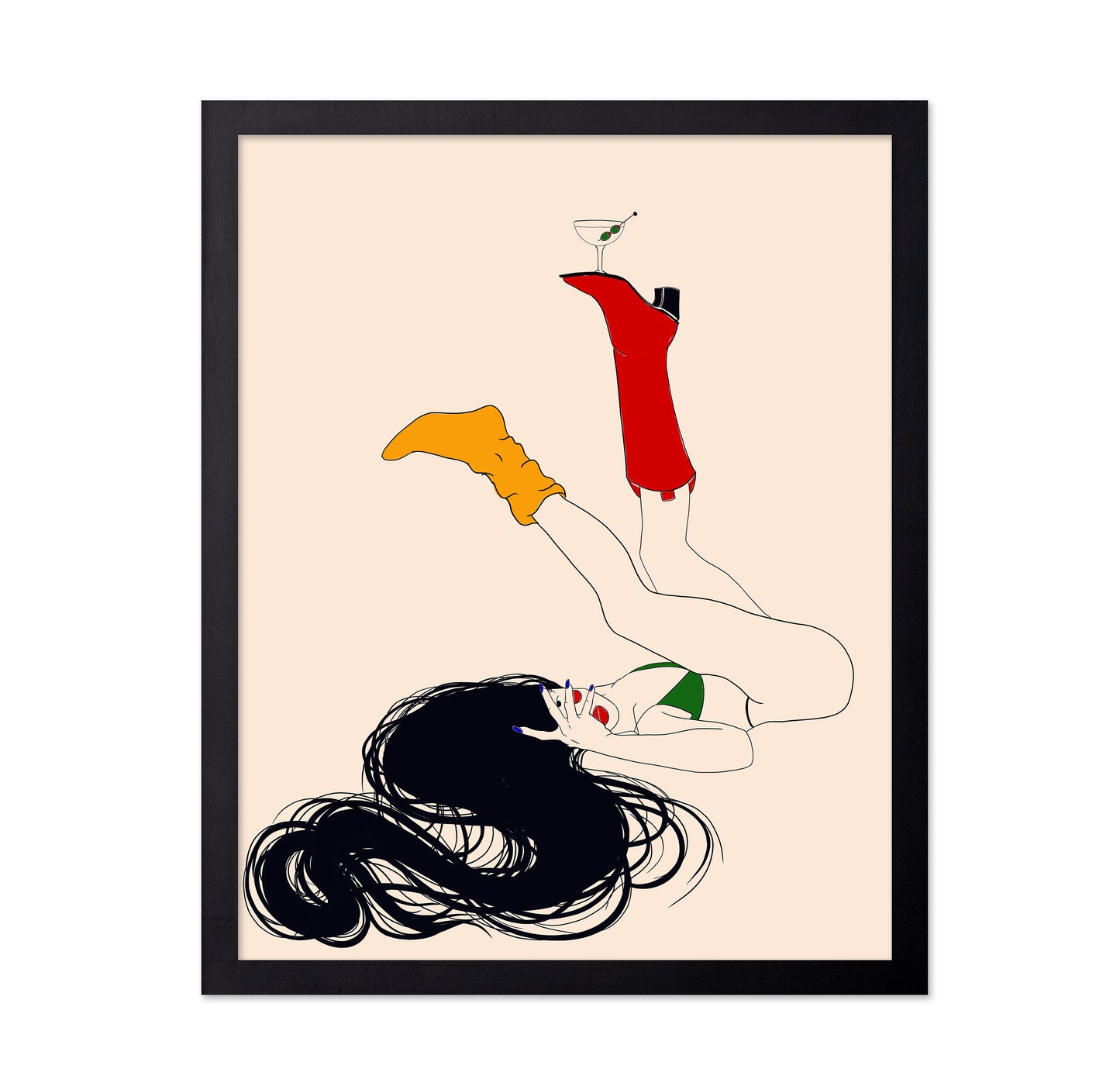 Cocktail Pin-Up Illustration