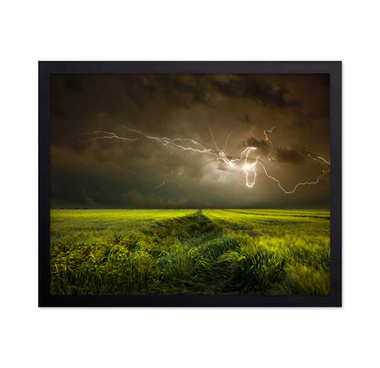 Lightning Over Green Field