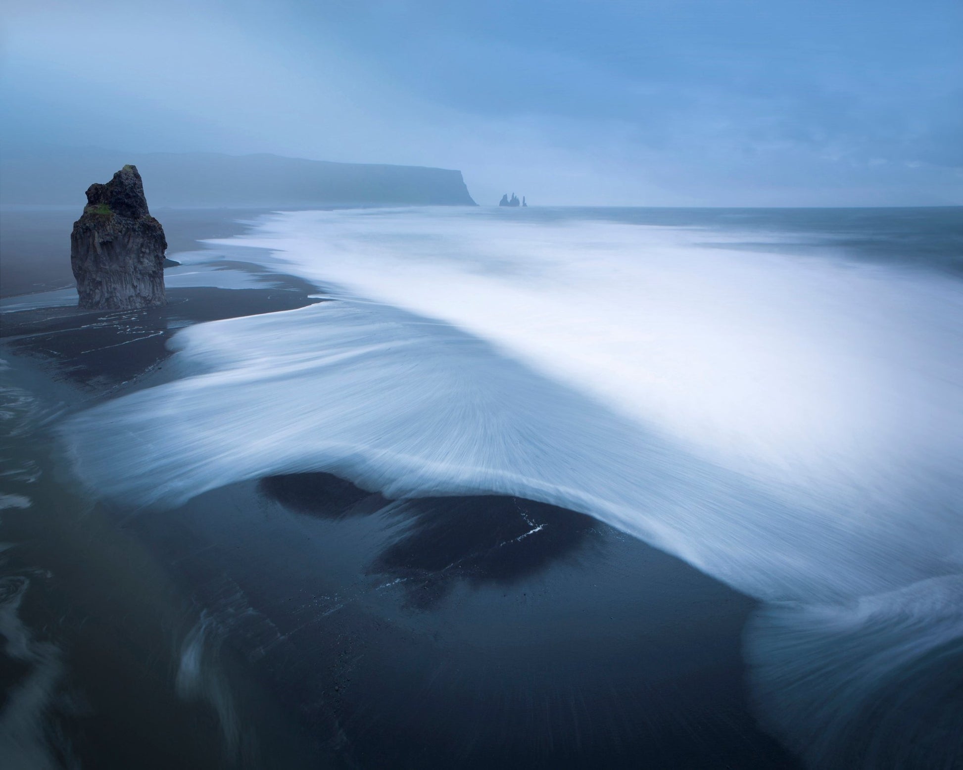 Black Sand Ocean Waves