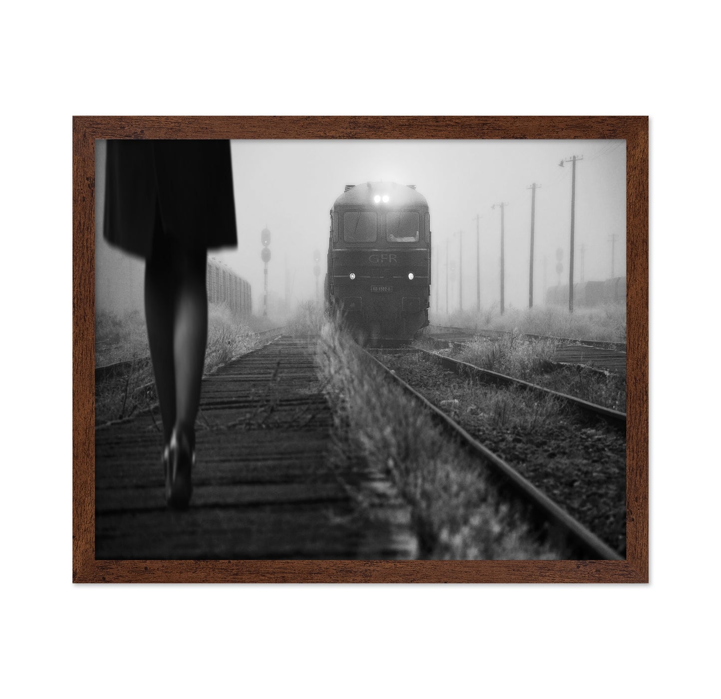 Train In Foggy Station