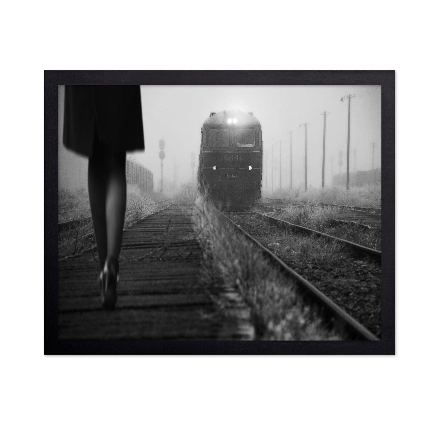 Train In Foggy Station