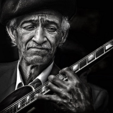 Old Guitarist Portrait