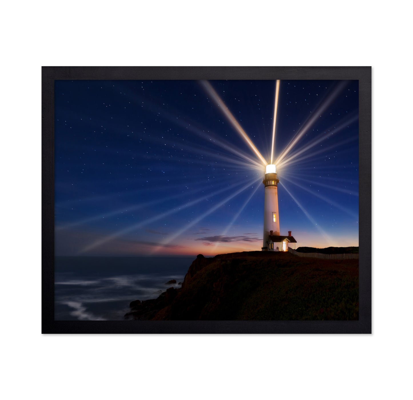 Lighthouse Beams at Night