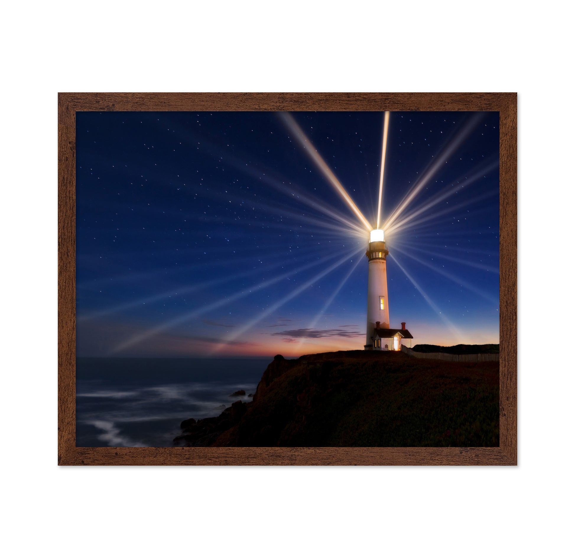 Lighthouse Beams at Night