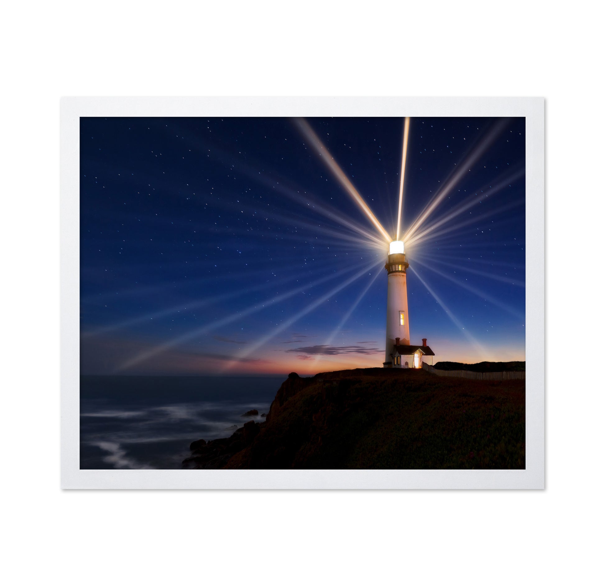 Lighthouse Beams at Night