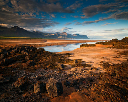 Coastal Mountains and Sandy Shore