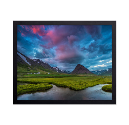 Mountain Valley Farmland Landscape
