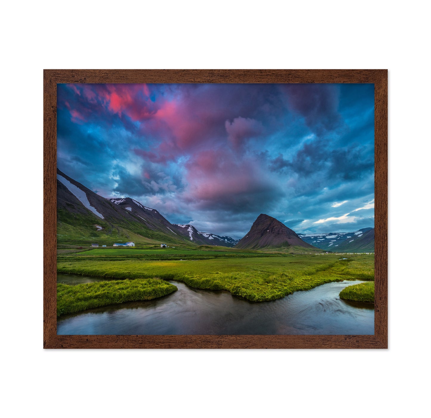 Mountain Valley Farmland Landscape