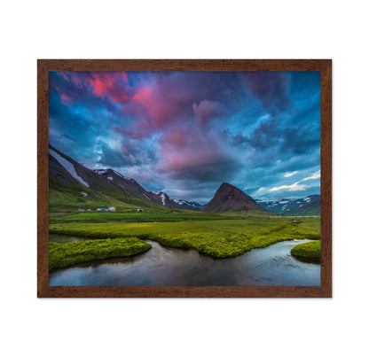 Mountain Valley Farmland Landscape