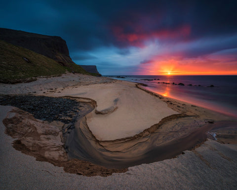 Iceland Coastal Sunset Landscape