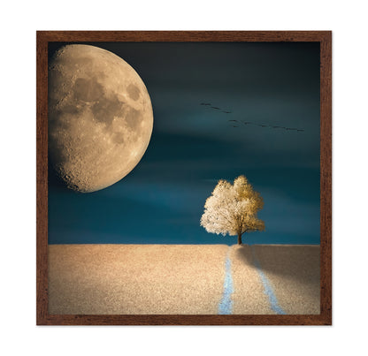 Giant Moon Over Field