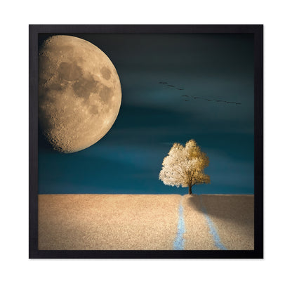 Giant Moon Over Field