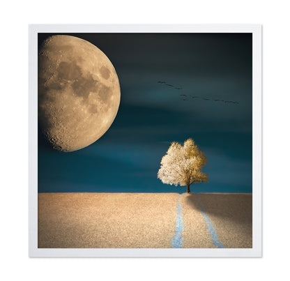 Giant Moon Over Field