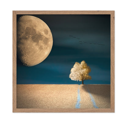 Giant Moon Over Field