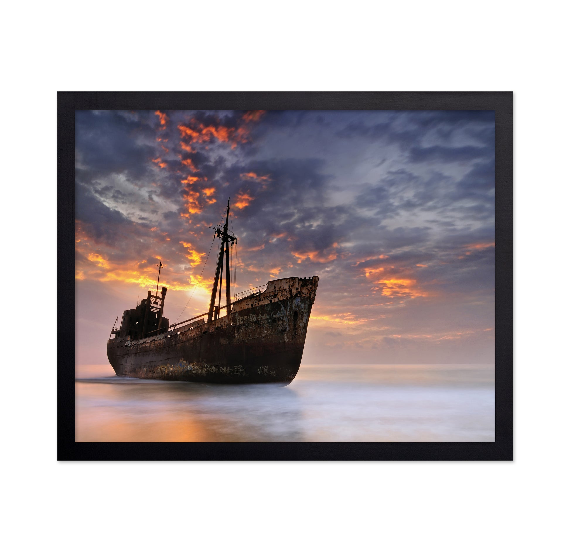 Rusted Ship At Sunset