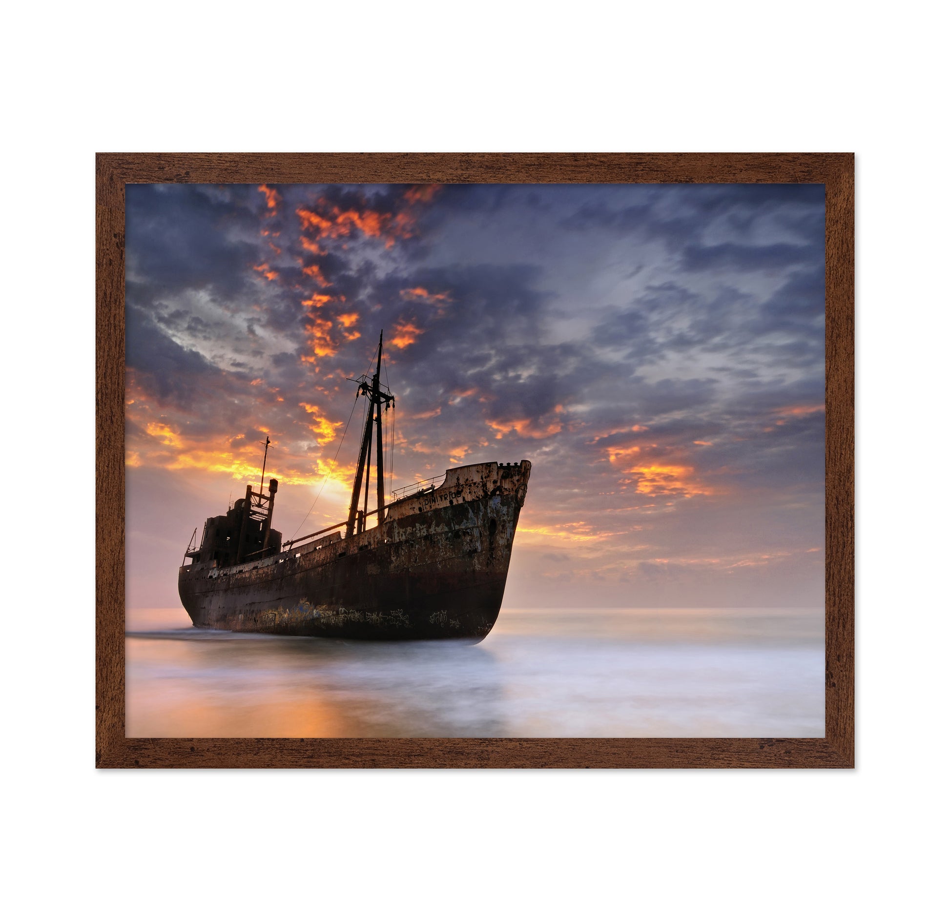 Rusted Ship At Sunset
