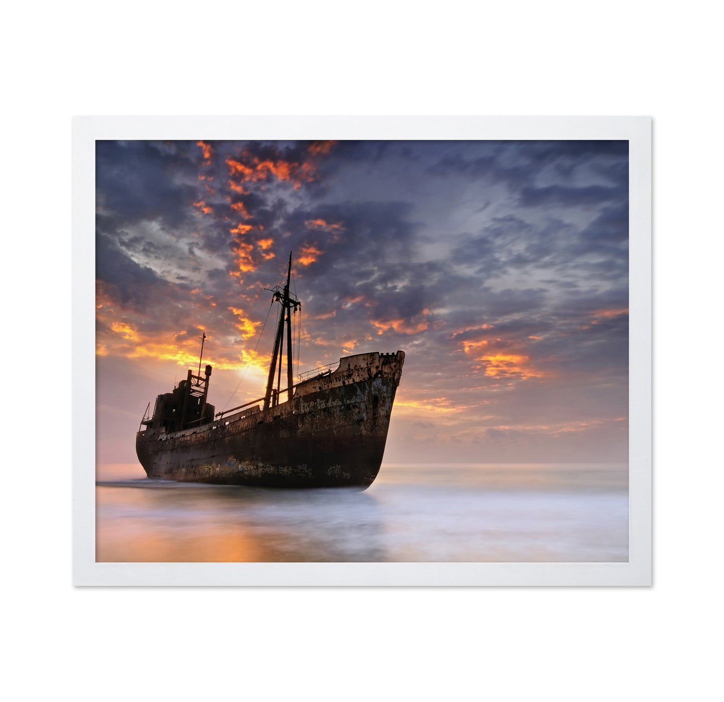 Rusted Ship At Sunset