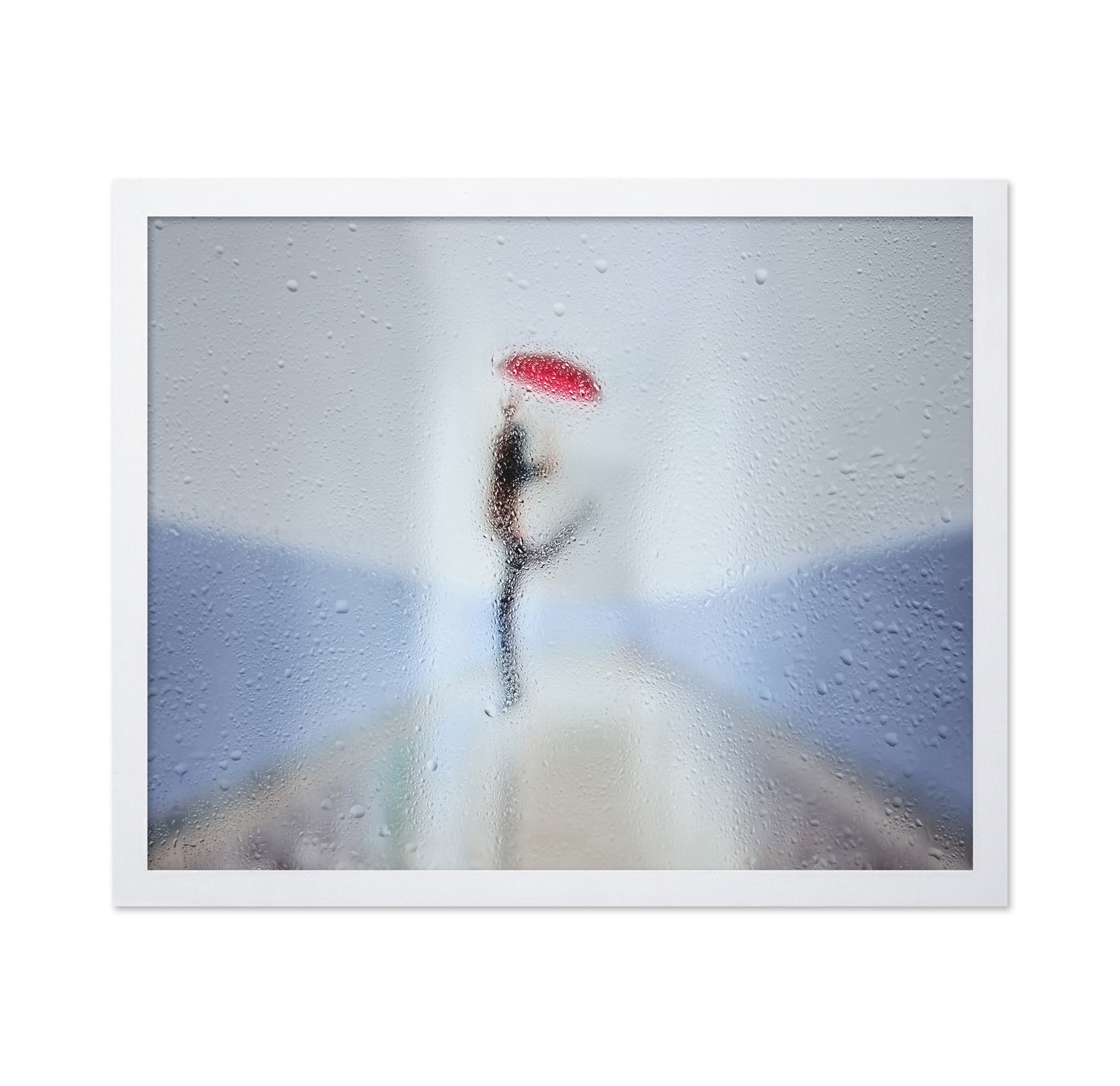 Red Umbrella In Rain
