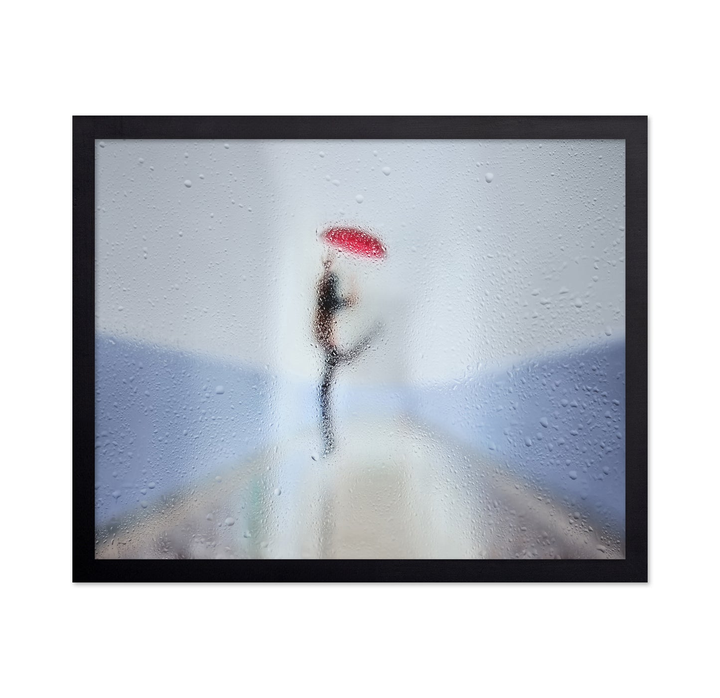 Red Umbrella In Rain