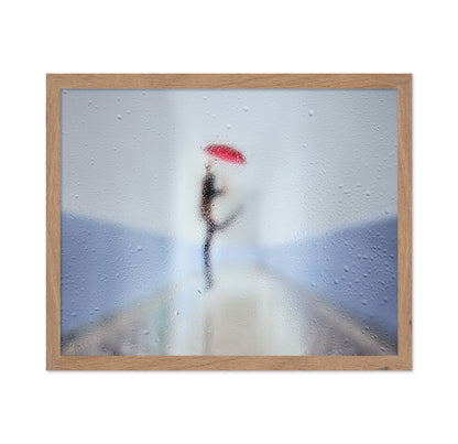 Red Umbrella In Rain